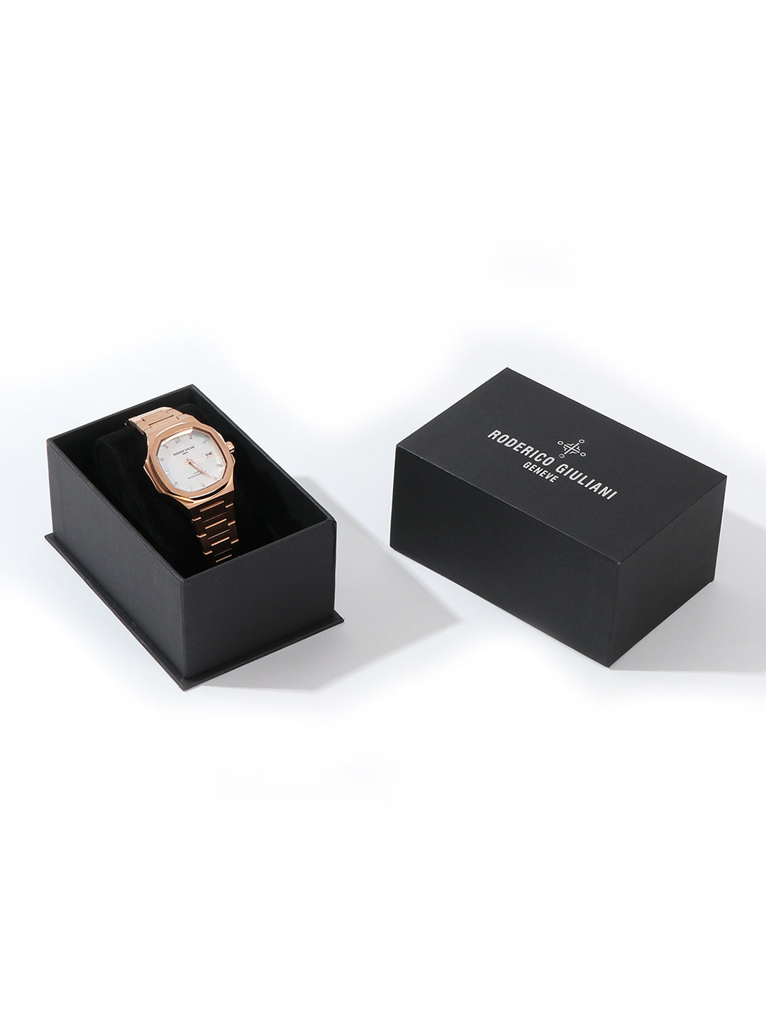 RODERICO GIULIANI ANALOG WHITE MOP DIAL ROSE-GOLD STEEL BRACELET WOMEN'S WATCH WSTA-7702