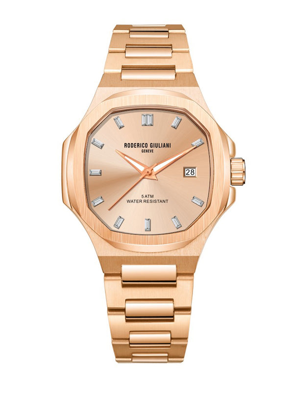 Rose Gold Dial Rose Gold Steel Bracelet Women's Analog Watch