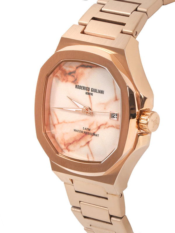 Brown Dial Rose Gold Steel Bracelet Women's Analog Watch