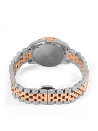Pink Dial Dual Tone Steel Bracelet Women's Analog Watch