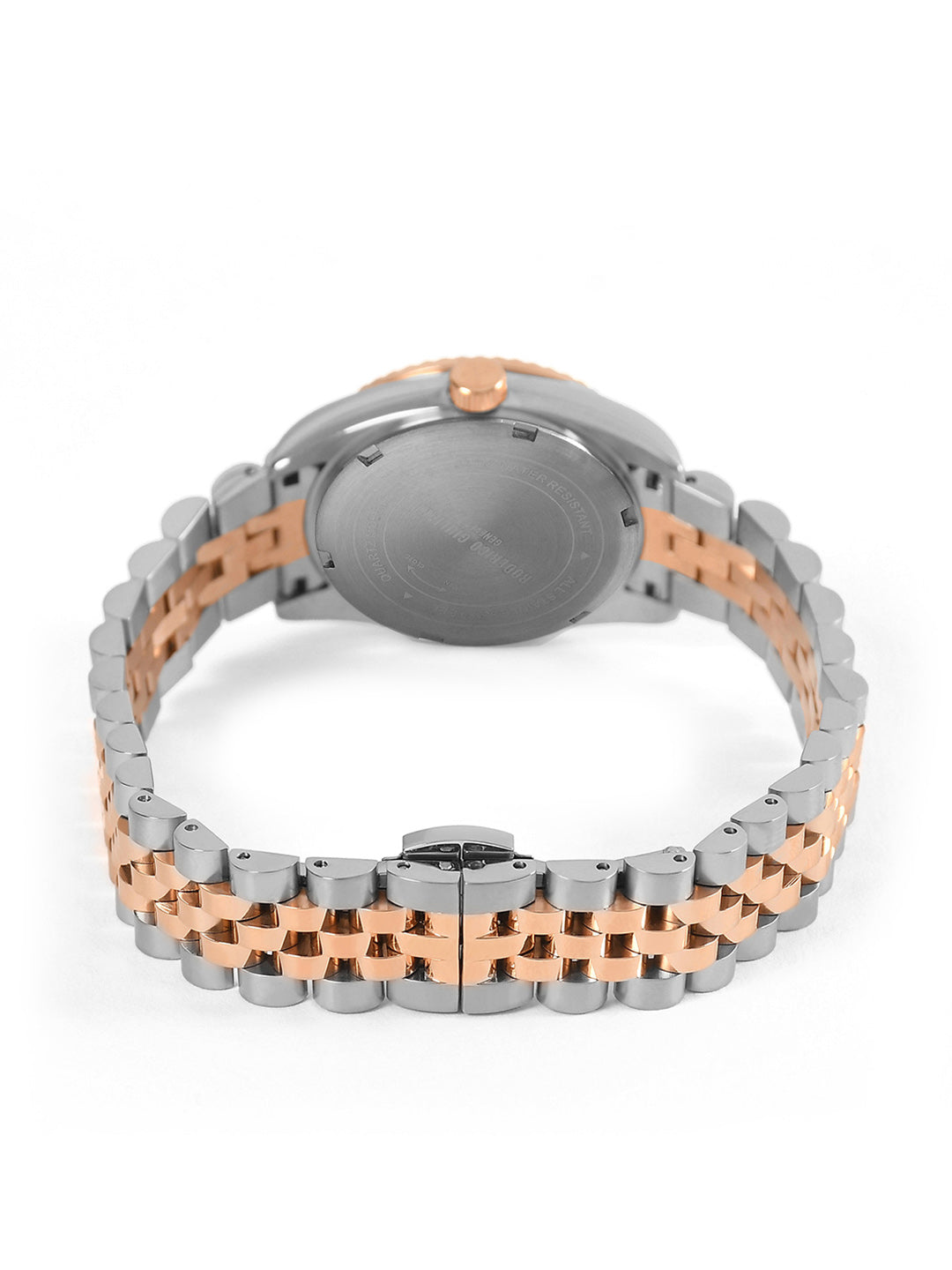 Pink Dial Dual Tone Steel Bracelet Women's Analog Watch