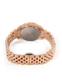 Pink Dial Rose Gold Steel Bracelet Women's Analog Watch